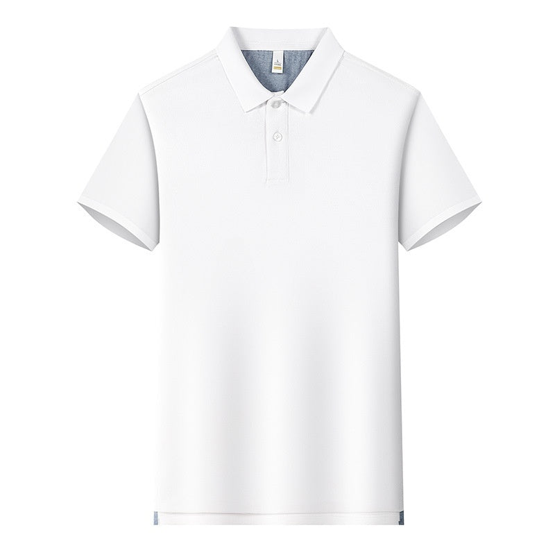 220g Back Of Turtle Split Solid Color Polo Collar T-shirt