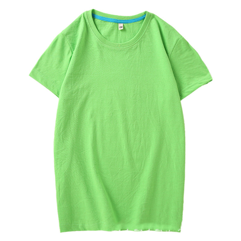 Children's T Combed Cotton Blank Solid Color Loose Round Neck Short Sleeve