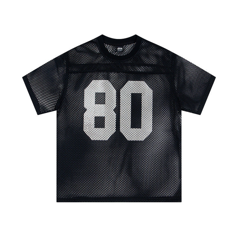 Sports And Leisure Jersey Letter Printing Simple Short Sleeve