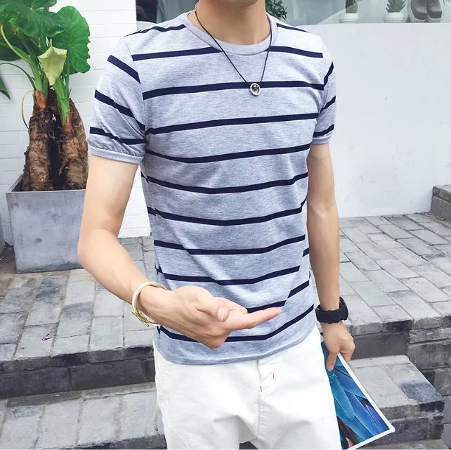 Casual striped men's t-shirt