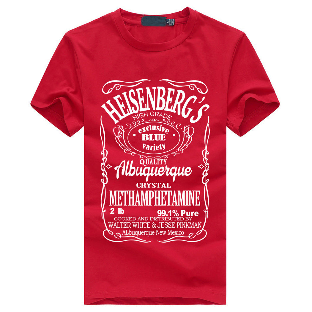 Letter Print Men's Crew Neck T-Shirt
