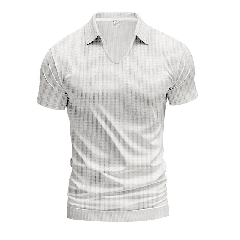 Men's Simplicity Casual V-neck Design Loose Trendy Short Sleeve