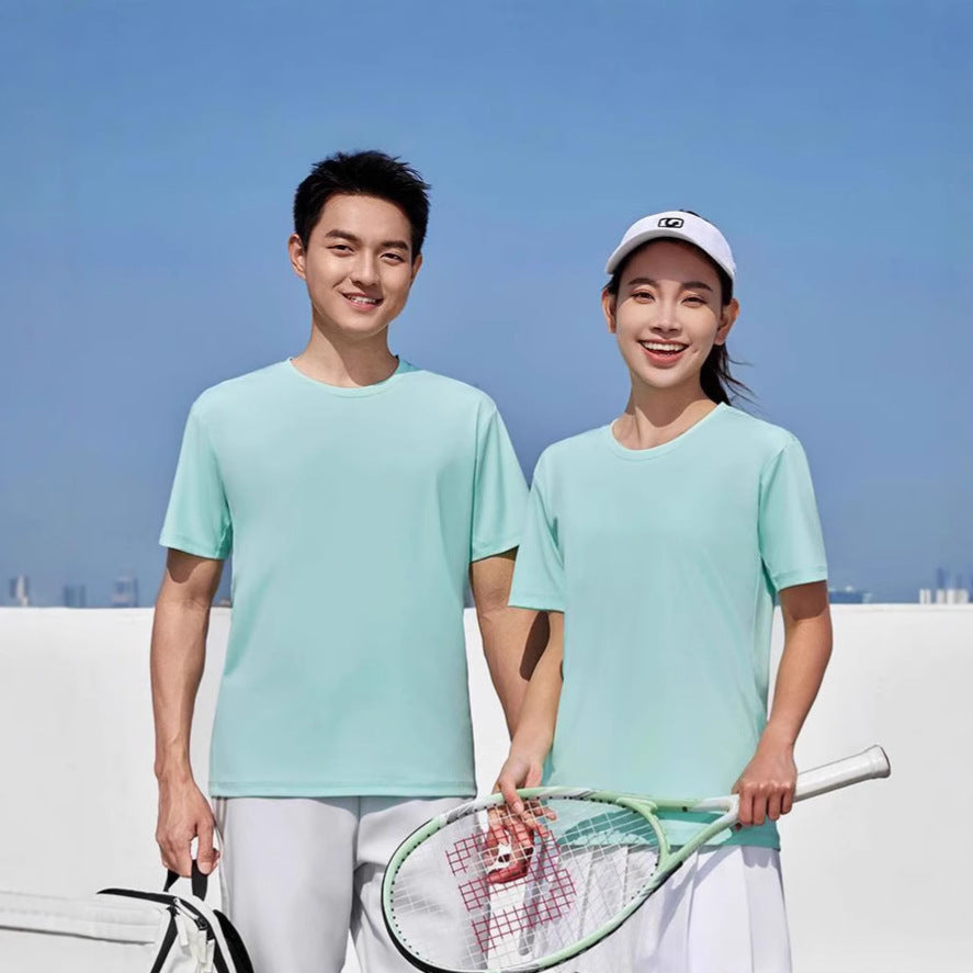 Solid Color Casual Round Neck Short Sleeve T-shirt