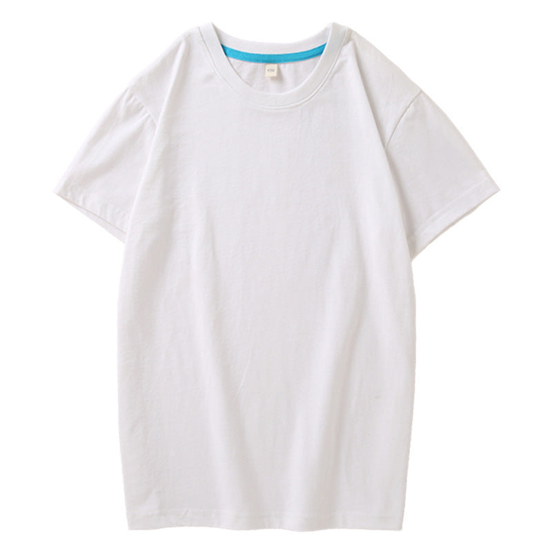 Children's T Combed Cotton Blank Solid Color Loose Round Neck Short Sleeve