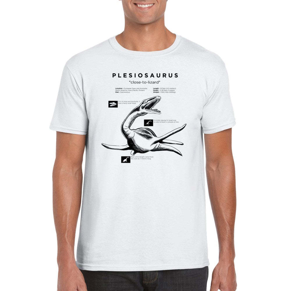 Serpentine Prehistoric Reptile Silhouette Short-sleeved Fabrics