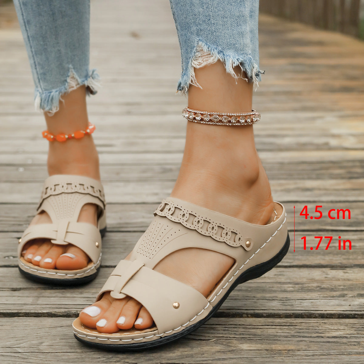 Slope Heel Plus Personalized Roman Style Slippers