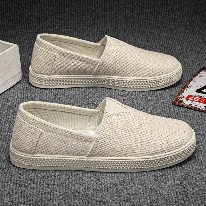 Linen Cloth Shoes Men's Breathable One Pedal Canvas