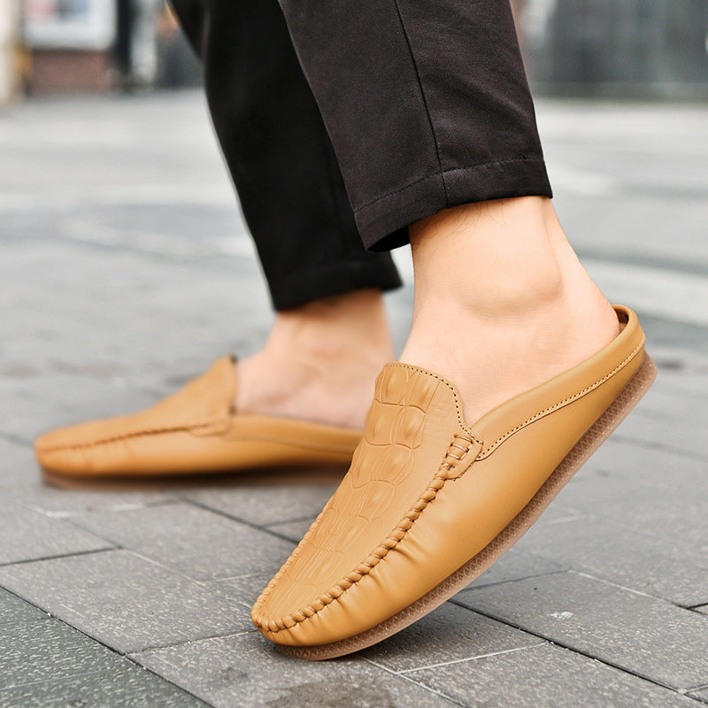 Summer Men's Leisure Semi-slippers Breathable Gommino