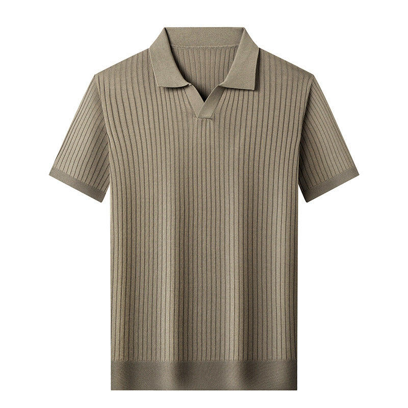 Men's Short Sleeved Lapel Casual Top