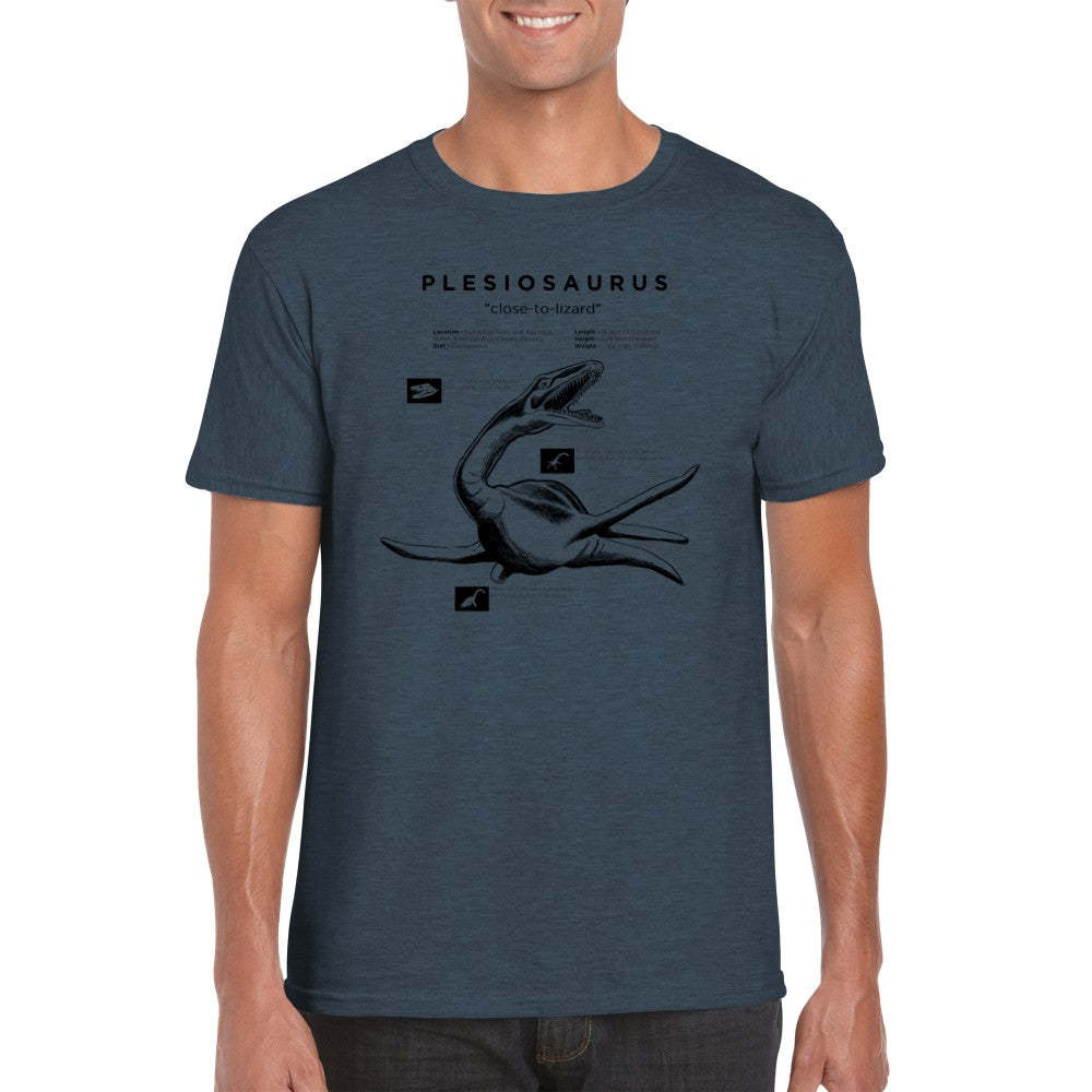 Serpentine Prehistoric Reptile Silhouette Short-sleeved Fabrics