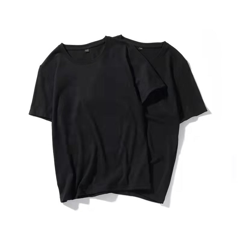 Casual Round Neck Plus Size Bottoming Shirt Men's Short Sleeve
