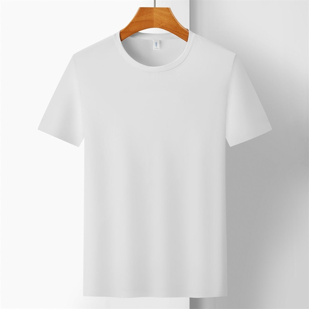 Ice Silk Quick-drying T-shirt Antibacterial Anti-UV Solid Color Short Sleeve Casual