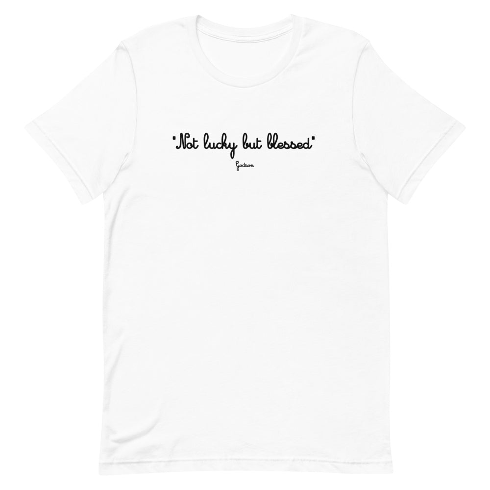 Unfortunate, But Blessed - White Printed Short Sleeves