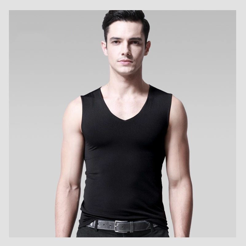 Silk Seamless Men's Vest With Tight And Wide Shoulders