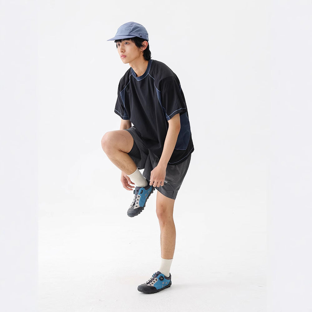 Lightweight Quick-drying Color Matching Sports Loose Short Sleeve