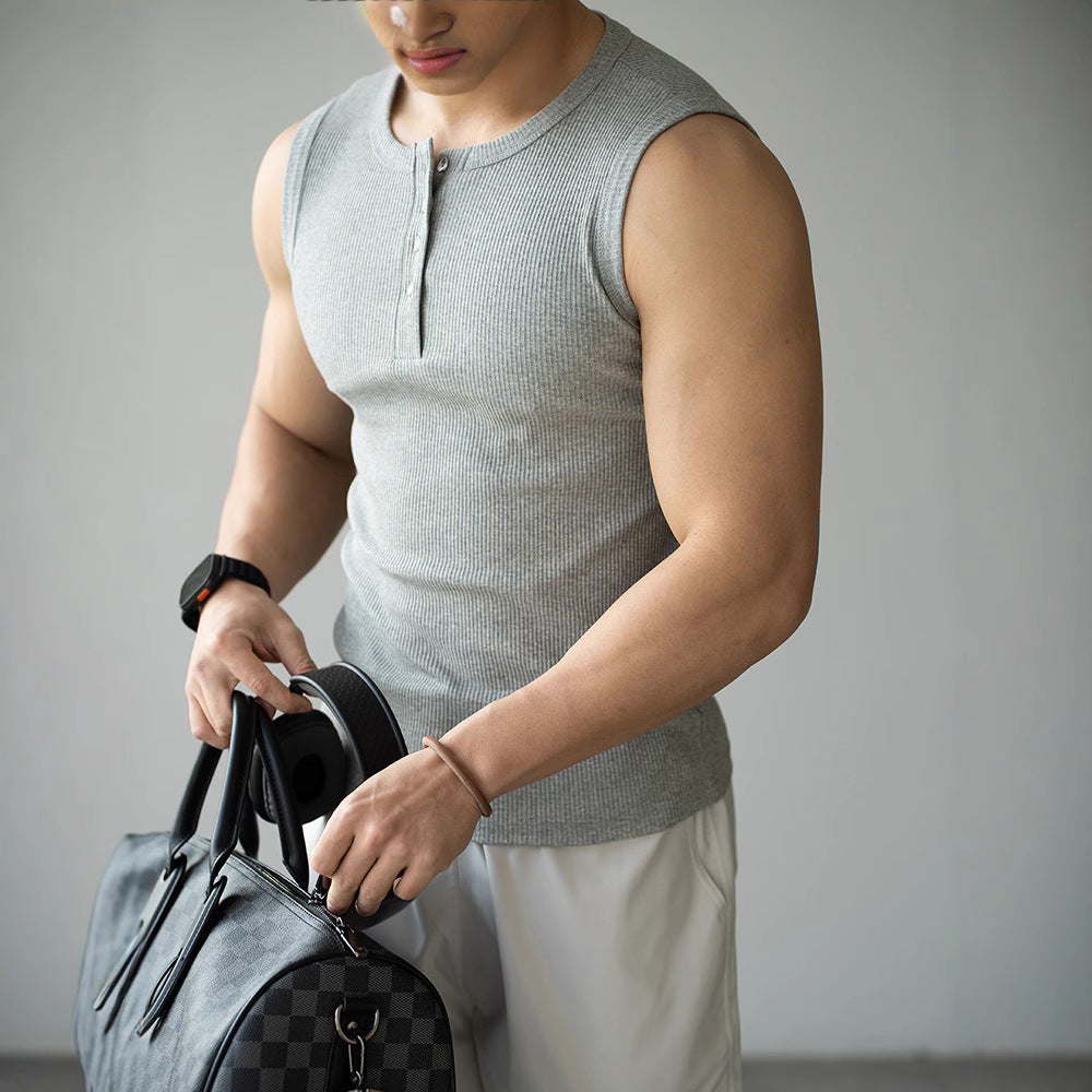 Four-sided Stretch Sunken Stripe Fitness Vest