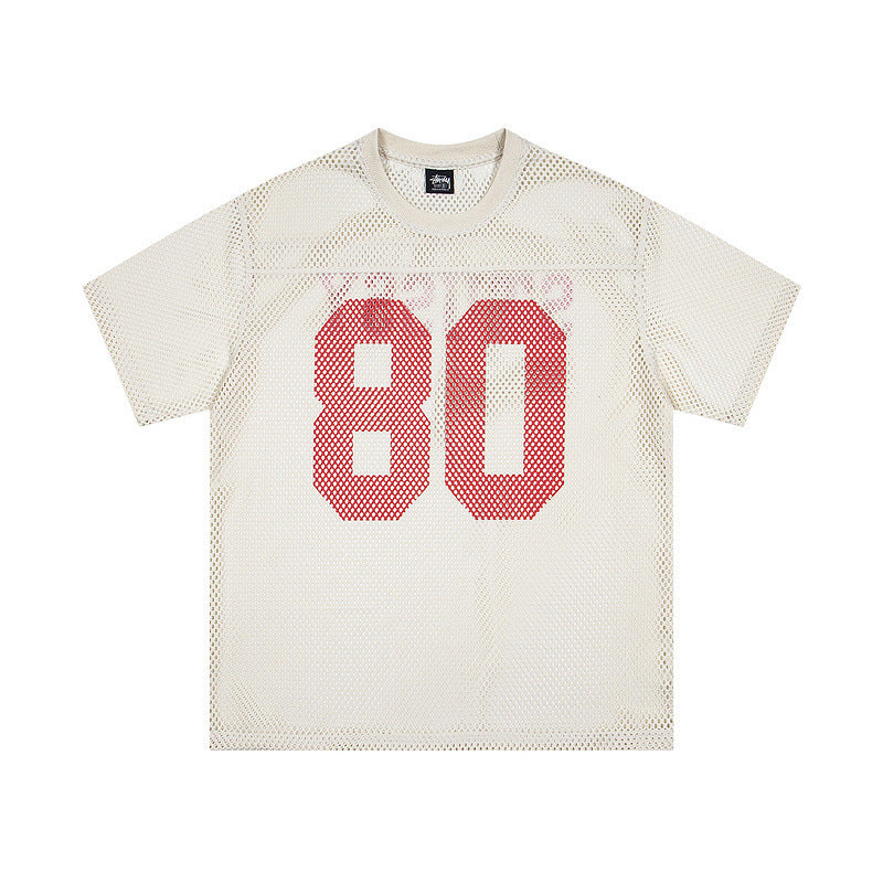 Sports And Leisure Jersey Letter Printing Simple Short Sleeve