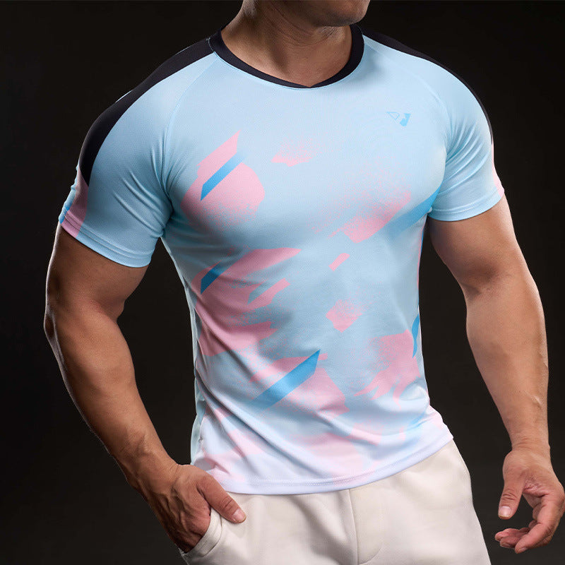 Casual T-shirt Men's Running Fitness Exercise Ice Silk Quick-drying
