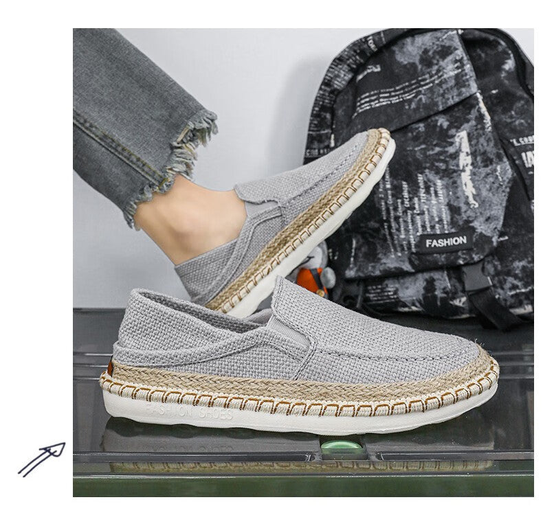 Straw Fisherman Breathable Men's Lazy Trendy Slip-on Casual Shoes