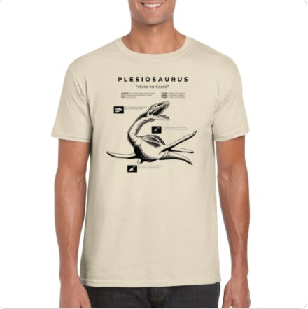 Serpentine Prehistoric Reptile Silhouette Short-sleeved Fabrics