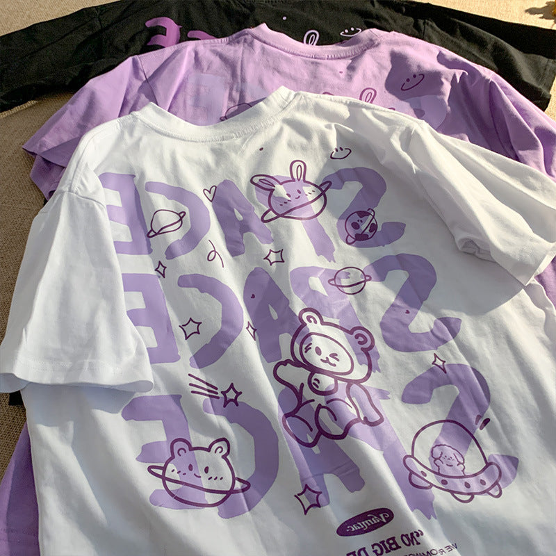 New Letter Print Short-sleeved T-shirt