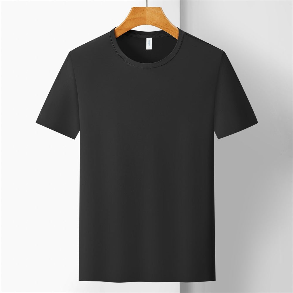 Ice Silk Quick-drying T-shirt Antibacterial Anti-UV Solid Color Short Sleeve Casual