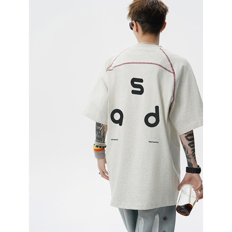 Cotton Letter Print Short-sleeve T-shirt