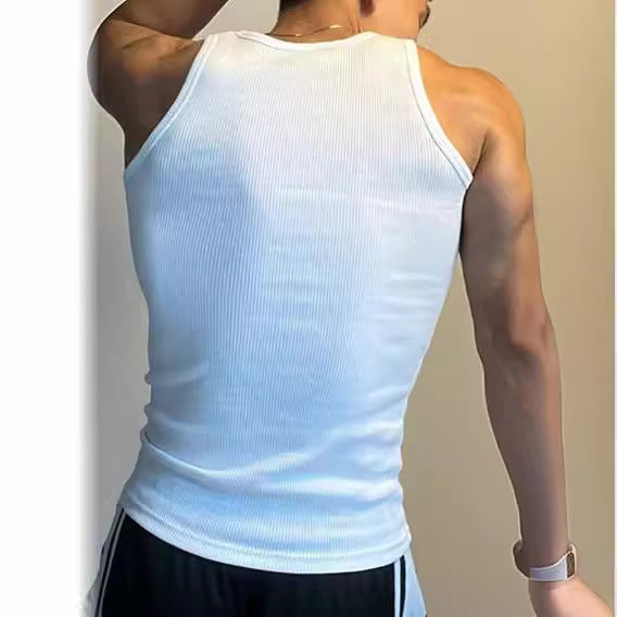Fashion Retro Sports Fitness Outerwear Men's Vest