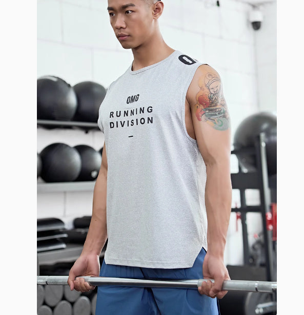 Summer Wicking Sports Vest Men's Mesh Ice Silk Lightweight Breathable Fitness Clothes