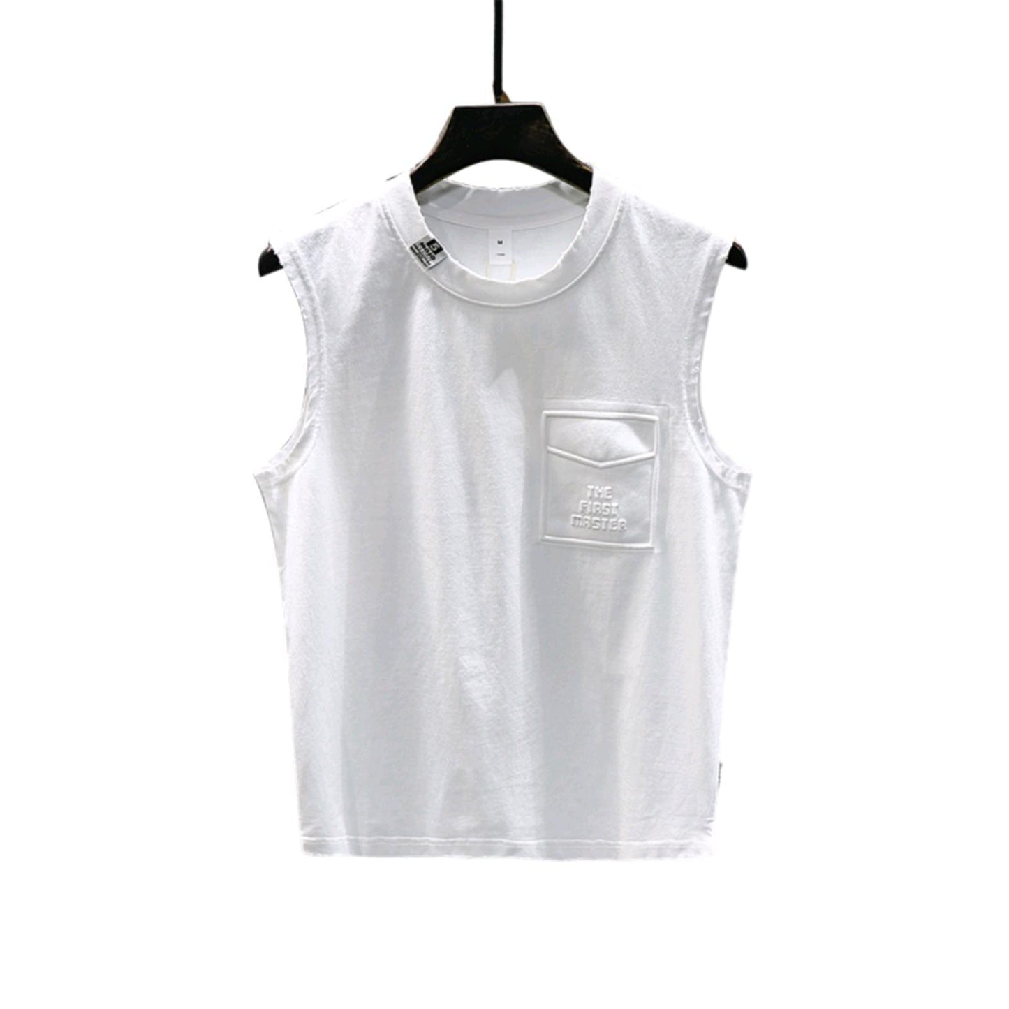 Solid Color Loose Fitness Cotton Sleeveless T-shirt