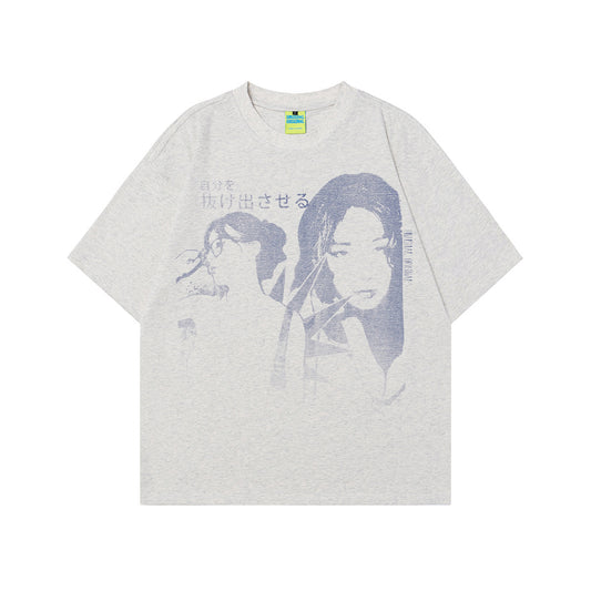 Neutral High-grade Painting Character Design Retro Men's High-grade Short-sleeved T-shirt
