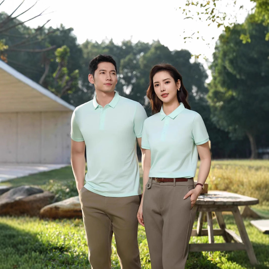 Male Solid Color Lapel Polo Shirt Lapel