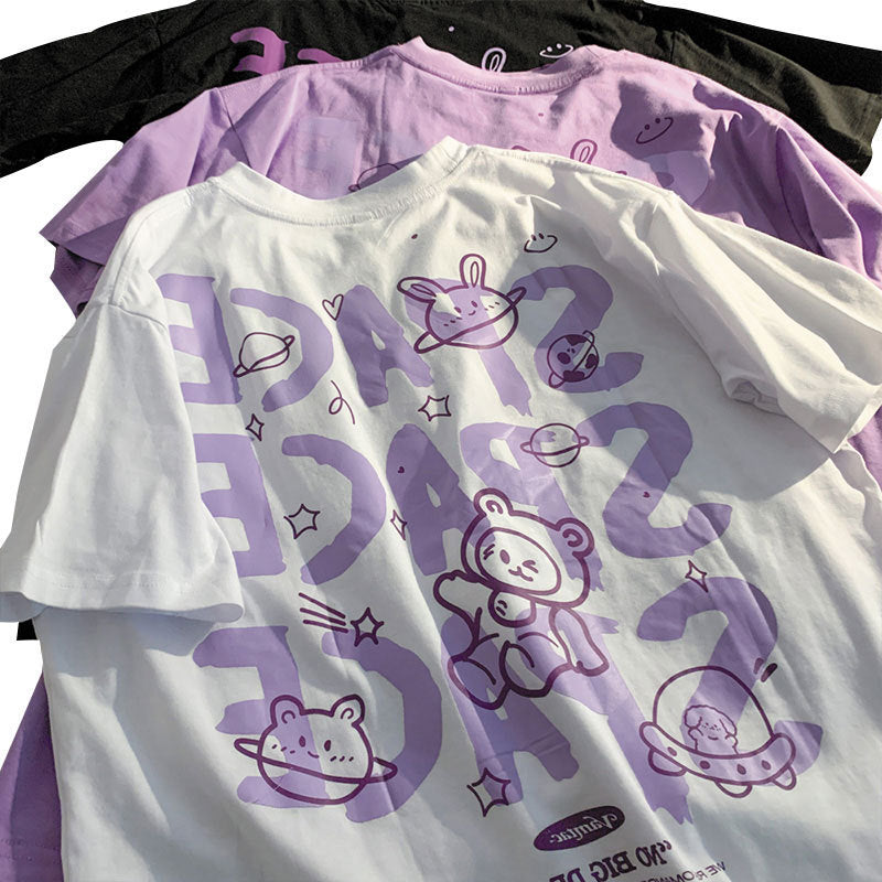 New Letter Print Short-sleeved T-shirt