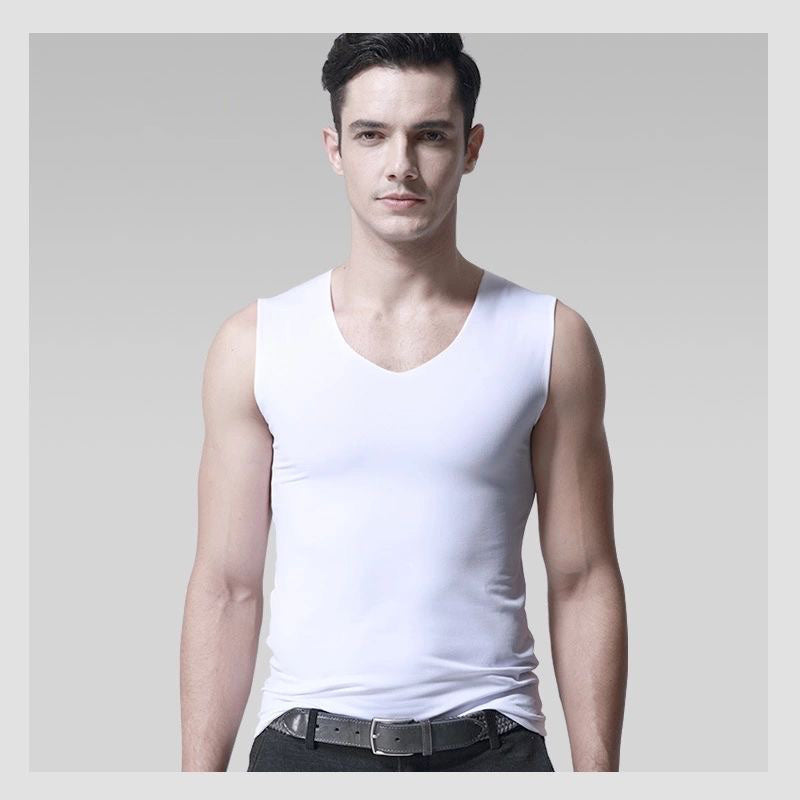 Silk Seamless Men's Vest With Tight And Wide Shoulders