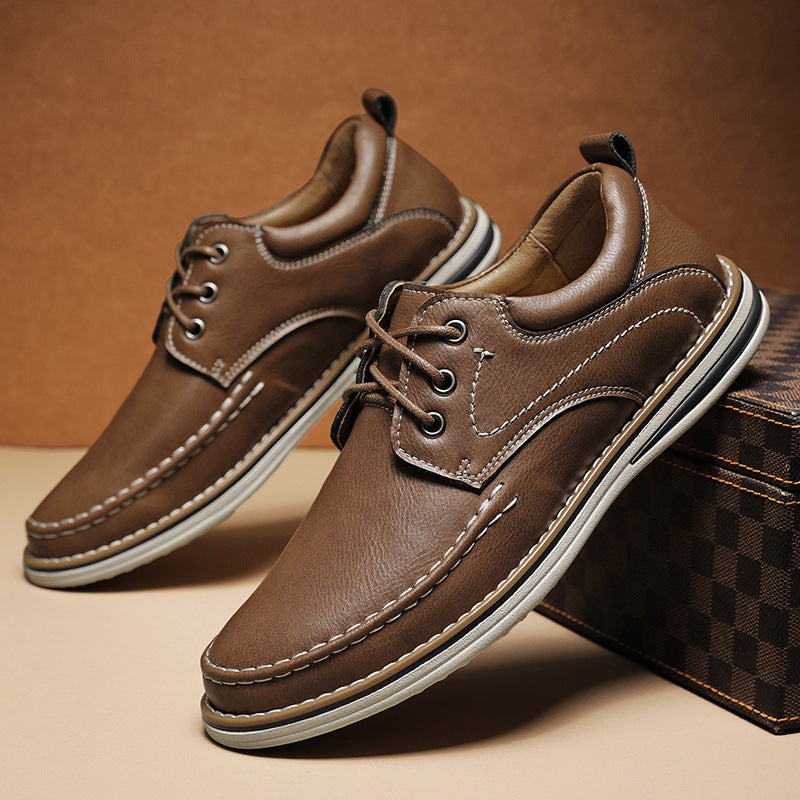 Men's Casual Leather Shoes Genuine Leather Plus Size Breathable Trendy Shoes Casual Leather Shoes