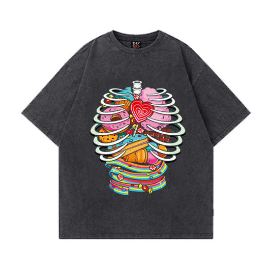 Printed Short-sleeved T-shirt Bottoming Shirt
