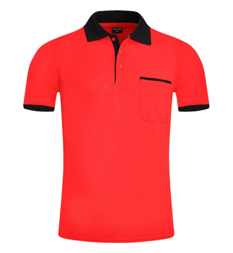 Summer Pocket Color Matching Collar Polo Shirt