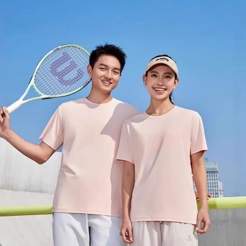 Solid Color Casual Round Neck Short Sleeve T-shirt