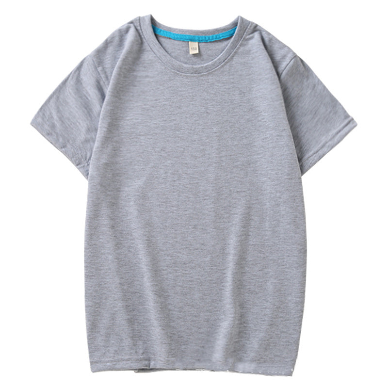 Children's T Combed Cotton Blank Solid Color Loose Round Neck Short Sleeve