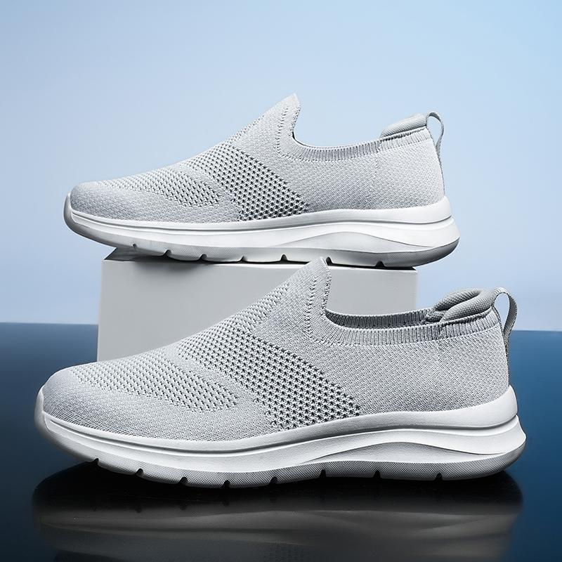 Sports Men's Extra Large Size Slip-on Mesh Flying Woven Light Casual Shoes