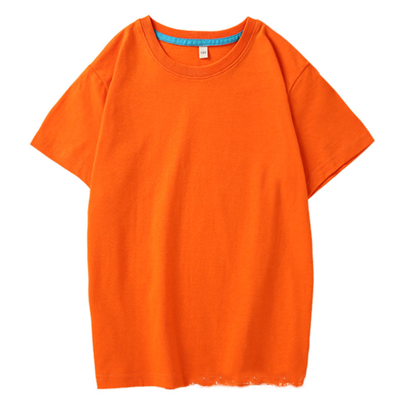 Children's T Combed Cotton Blank Solid Color Loose Round Neck Short Sleeve