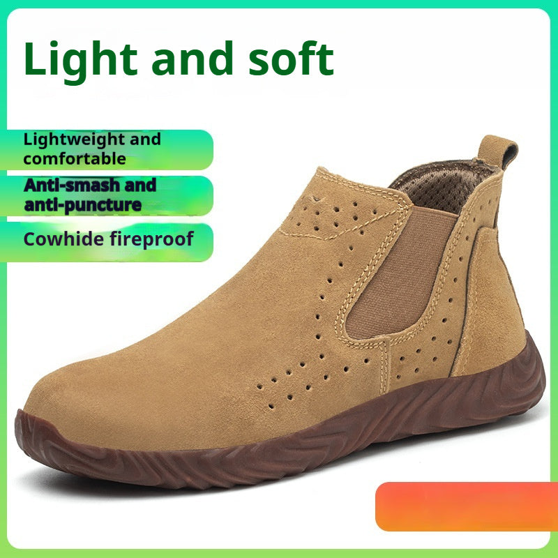 Men's Safety Shoes With Steel Toe Caps For Anti Smashing And Anti Piercing