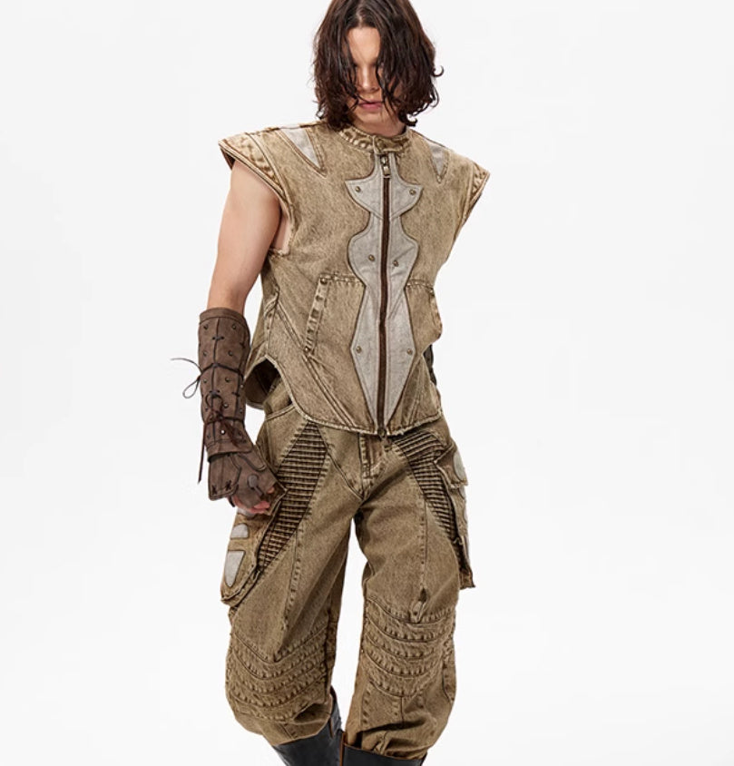 Summer Dark Knight Original Niche Pleated Vest