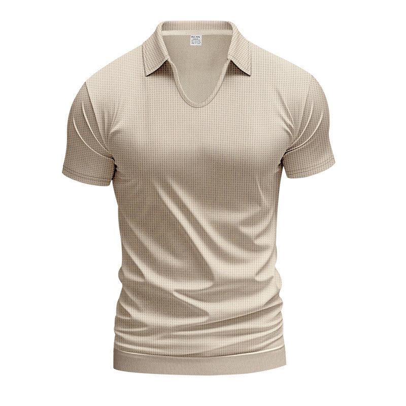 Men's Simplicity Casual V-neck Design Loose Trendy Short Sleeve