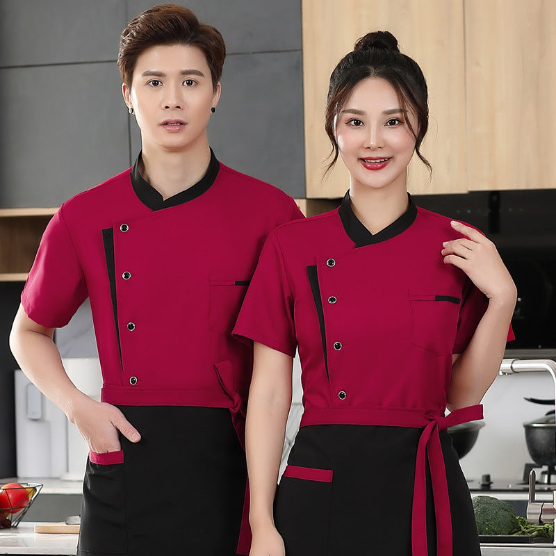 Hotel Chef Clothes Short Sleeve Men's Restaurant Cake Shop