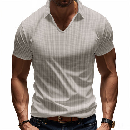 Men's Simplicity Casual V-neck Design Loose Trendy Short Sleeve