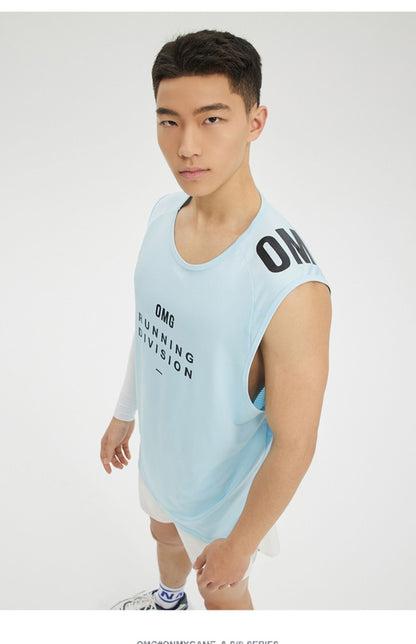 Summer Wicking Sports Vest Men's Mesh Ice Silk Lightweight Breathable Fitness Clothes