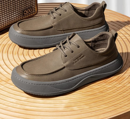 British Retro Brown Big Toe Casual Leather Shoes