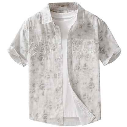 Summer Menswear Hanging Dyed Printed Simple Short Sleeve