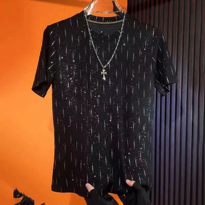 Men's Crew Neck Casual Half Sleeve Short Sleeve T-shirt Starry Top